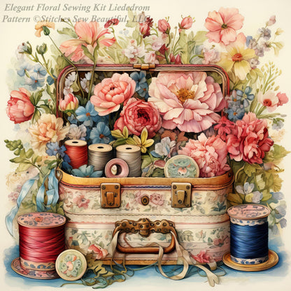 Elegant Floral Sewing Kit counted cross stitch pattern by Liededrom