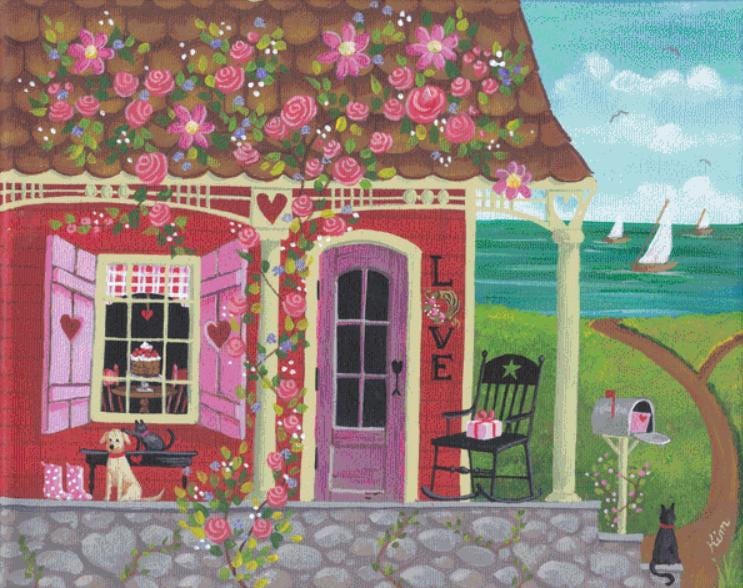 Sweet Valentine (Max Size/Color) counted cross stitch pattern by Kim Leo licensed by JMS Art Licensing