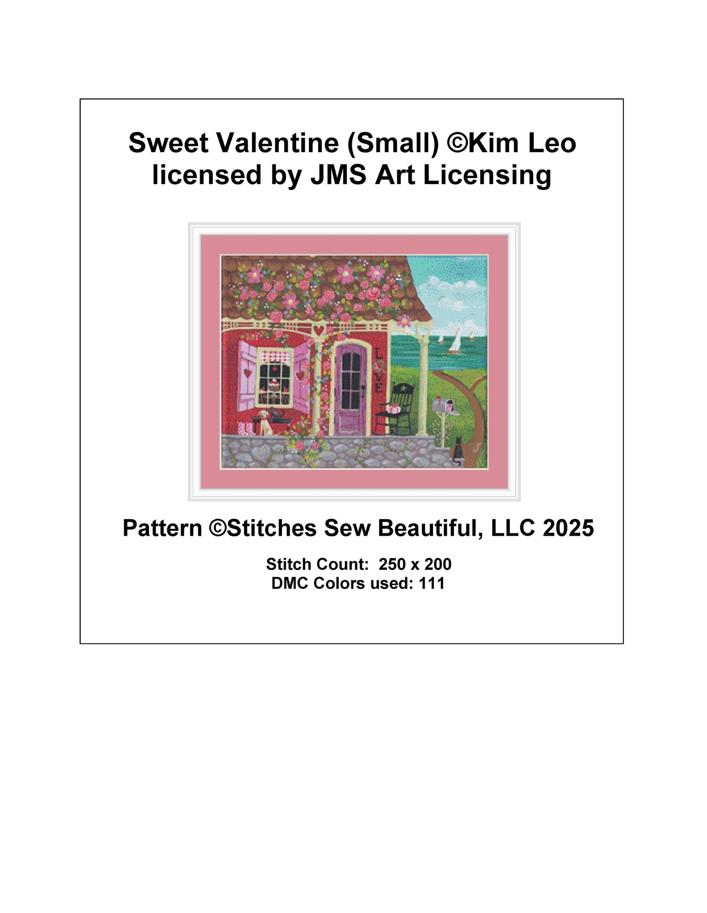 Sweet Valentine (Small) counted cross stitch pattern by Kim Leo licensed by JMS Art Licensing