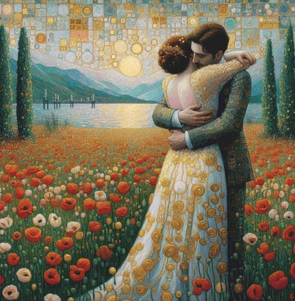 Loving Embrace (Max Size/Color) counted cross stitch pattern by Ana Dias