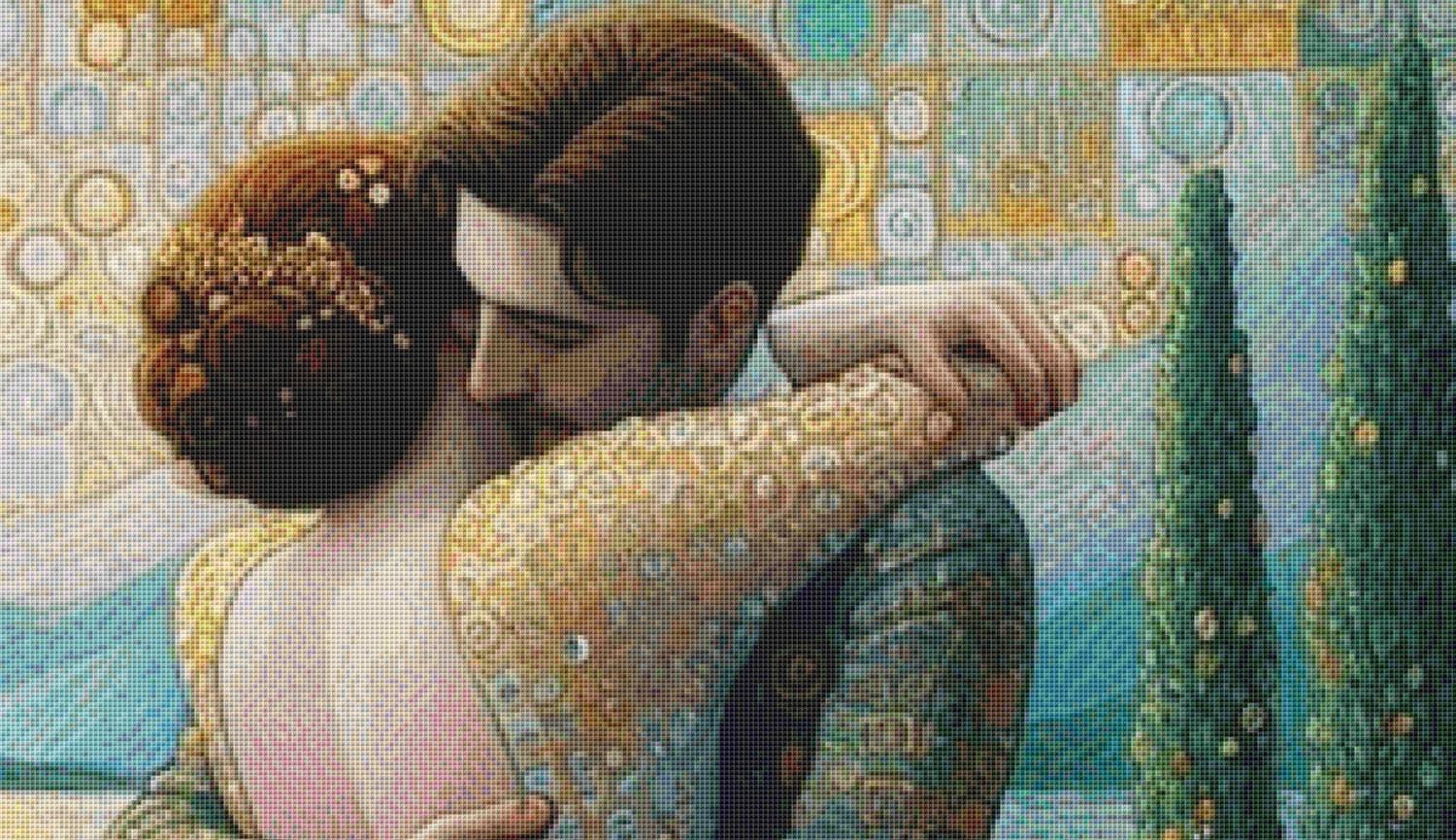 Loving Embrace (Max Size/Color) counted cross stitch pattern by Ana Dias
