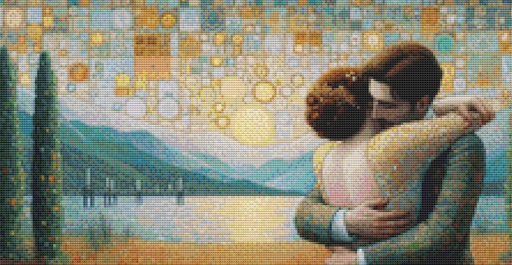 Loving Embrace (Small) counted cross stitch pattern by Ana Dias