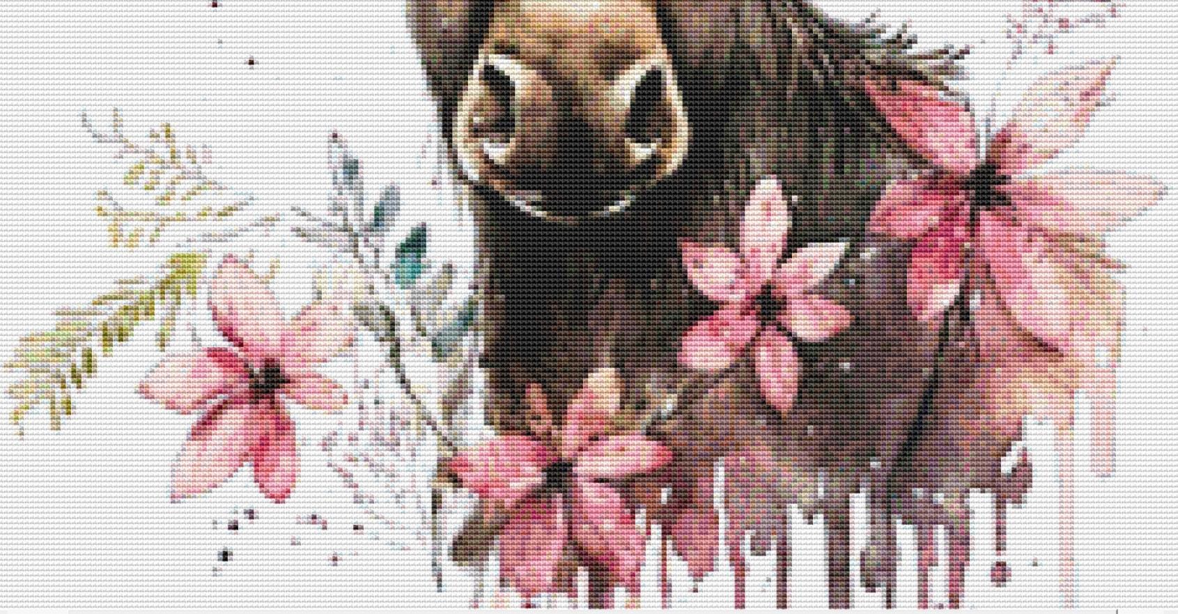 Moose Flowers (Small) counted cross stitch pattern by Cedar Grove Graphics