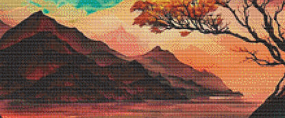Treescape counted cross stitch pattern by Peaceful Art Colors