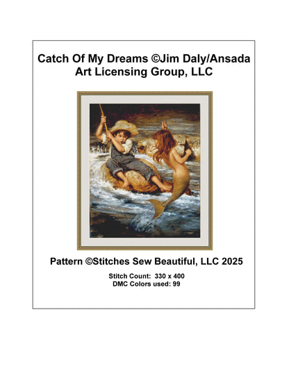 Catch Of My Dreams counted cross sittch pattern by JKim Daly/Ansada Art Licensing Group, LLC