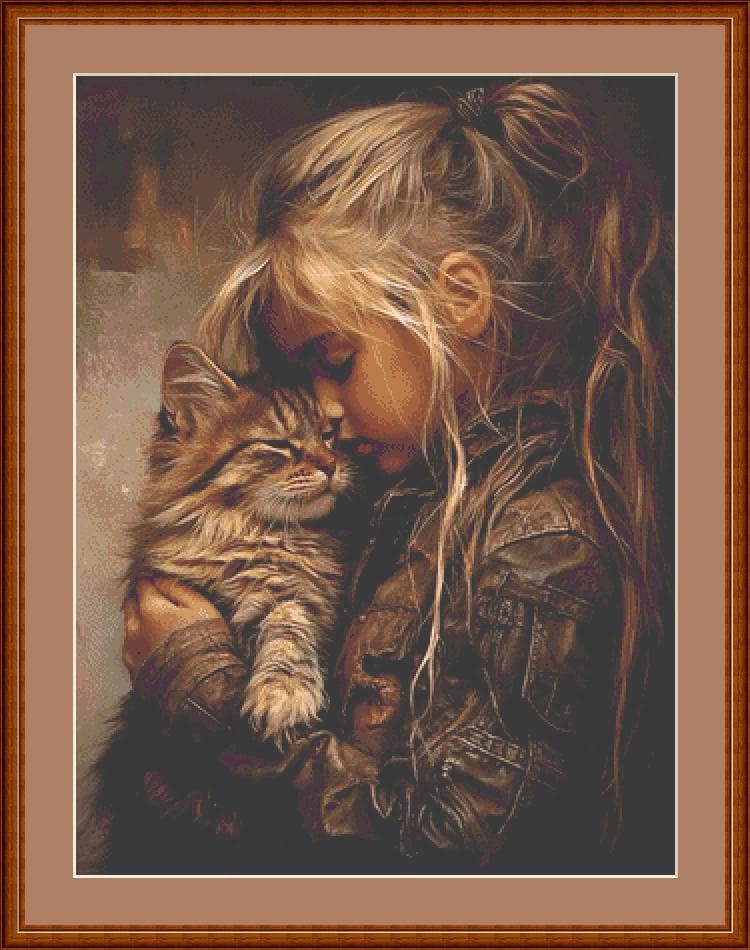 Love Is counted cross stitch pattern by Ingrid Jean AI Art