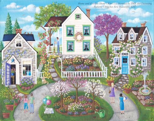 Home and Garden Show counted cross stitch pattern by Kim Leo licensed by JMS Art Licensing