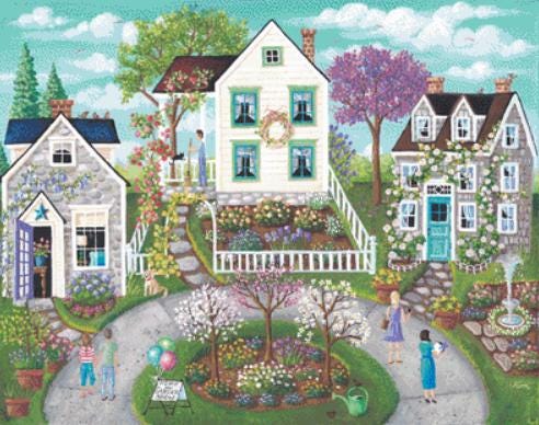 Home and Garden Show counted cross stitch pattern by Kim Leo licensed by JMS Art Licensing