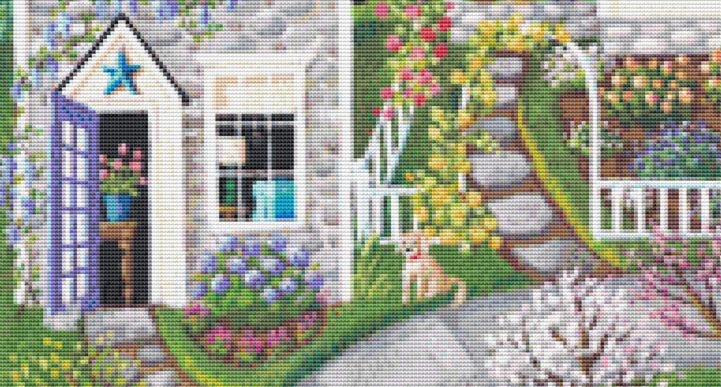 Home and Garden Show counted cross stitch pattern by Kim Leo licensed by JMS Art Licensing