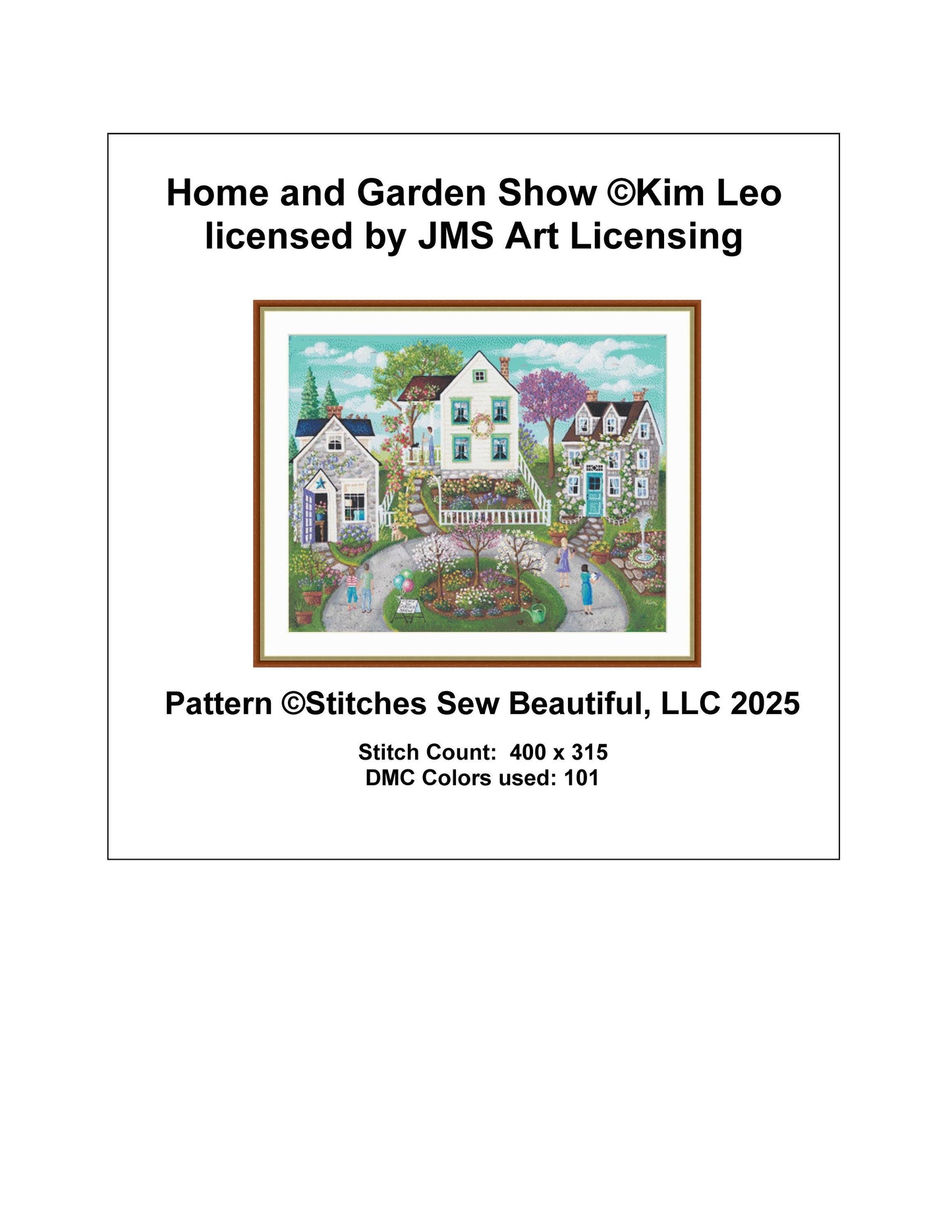 Home and Garden Show counted cross stitch pattern by Kim Leo licensed by JMS Art Licensing