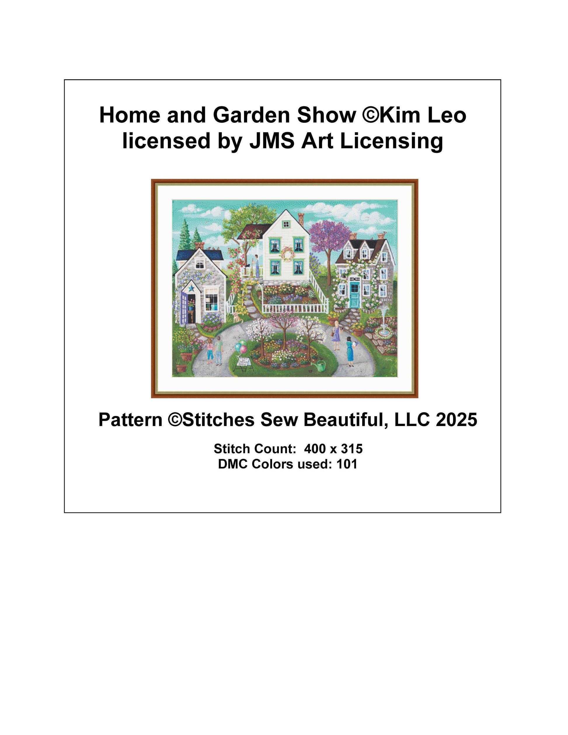 Home and Garden Show counted cross stitch pattern by Kim Leo licensed by JMS Art Licensing