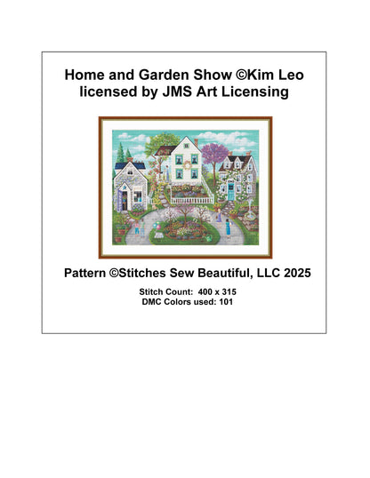 Home and Garden Show counted cross stitch pattern by Kim Leo licensed by JMS Art Licensing