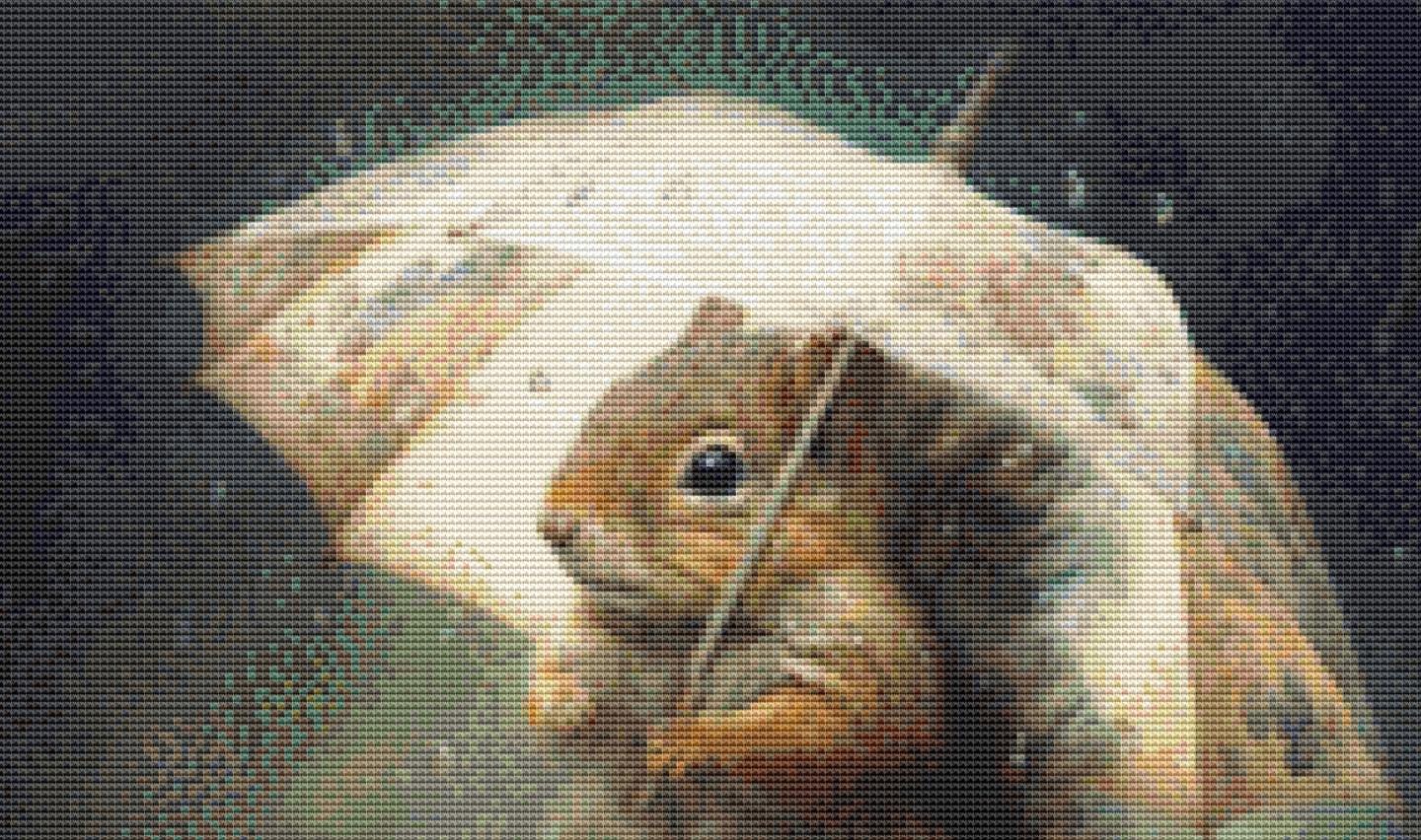 Chippy in the Rain (Small) counted cross stitch pattern by Tammy L. Gross