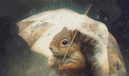 Chippy in the Rain (Small) counted cross stitch pattern by Tammy L. Gross