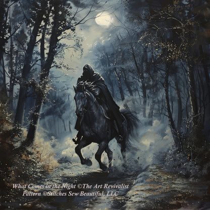 What Comes in the Night counted cross stitch pattern by The Art Revivalist
