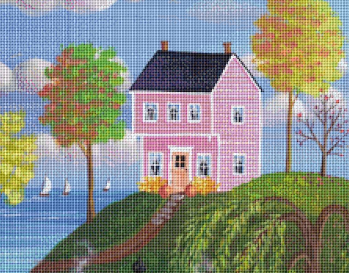 Autumn in the Air (Max Size/Color) counted cross stitch pattern by Kim Leo licensed by JMS Art Licensing