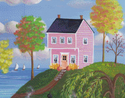 Autumn in the Air (Max Size/Color) counted cross stitch pattern by Kim Leo licensed by JMS Art Licensing
