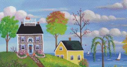 Autumn in the Air (Max Size/Color) counted cross stitch pattern by Kim Leo licensed by JMS Art Licensing