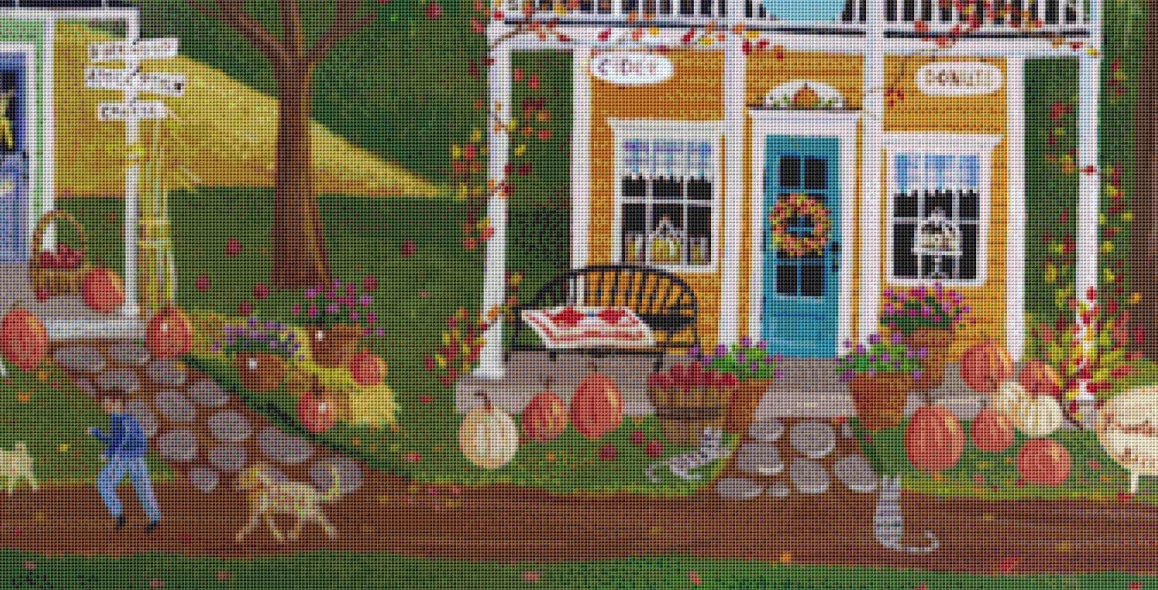 Autumn in the Air (Max Size/Color) counted cross stitch pattern by Kim Leo licensed by JMS Art Licensing