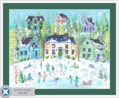 Snow Frosted Fun counted cross stitch pattern by Kim Leo licensed by  JMS Art Licensing