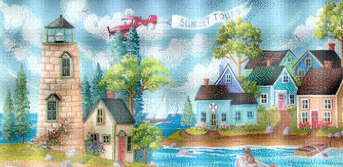 Sun Day Fun Day counted cross stitch pattern by Kim Leo licensed by JMS Art Licensing
