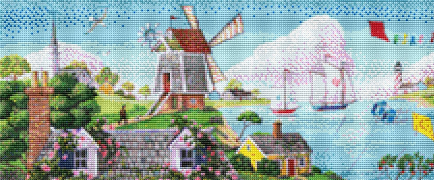 Rambling Rose Cottage (Small) counted cross stitch pattern by Joseph Holodook/Porterfields Fine Art Licensing