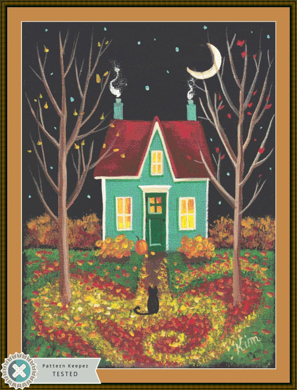 Autumn Mosaic 16 (Max Size/Color) counted cross stitch pattern by Kim Leo licensed by JMS Art Licensing