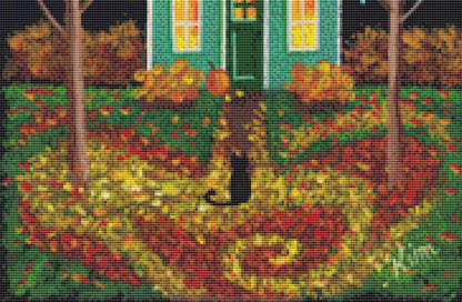 Autumn Mosaic 16 (Small) counted cross stitch pattern by Kim Leo licensed by JMS Art Licensing
