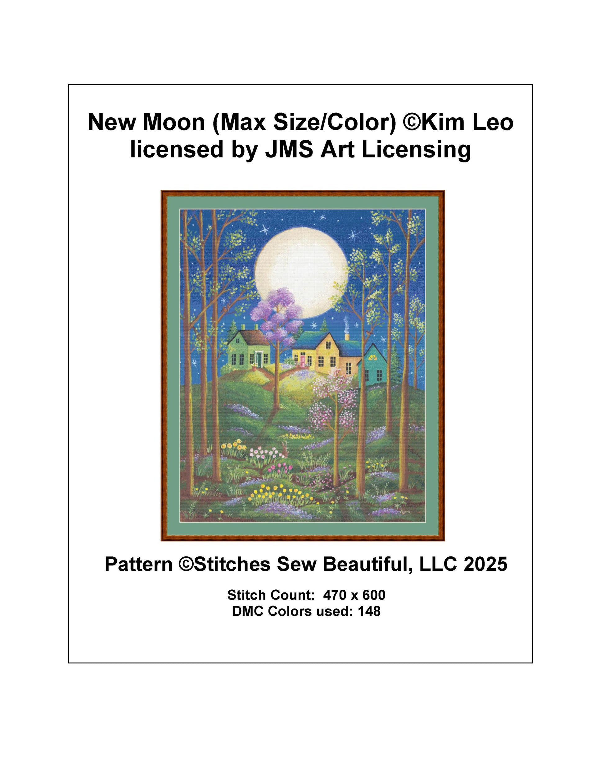 New Moon (Max Size/Color) counted cross stitch pattern by Kim Leo licensed by JMS Art Licensing