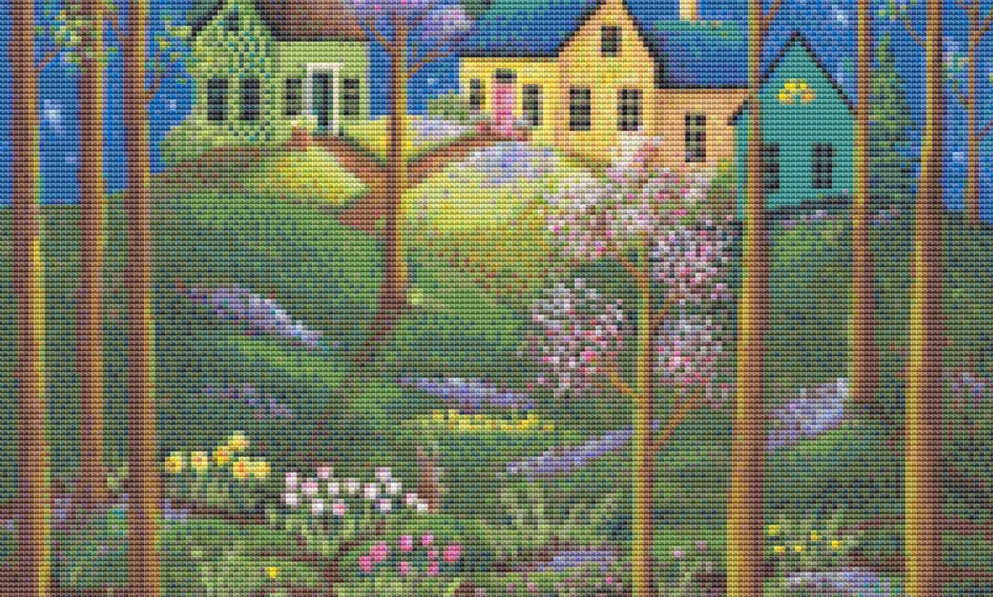 New Moon (Small) counted cross stitch pattern by Kim Leo licensed by JMS Art Licensing