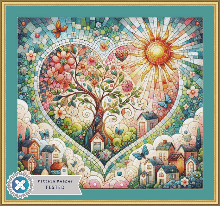 Everheart Mosaic counted cross stitch pattern by World of Love Hearts/Adrian G. Eyre