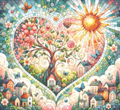 Everheart Mosaic (Small) counted cross stitch pattern by World of Love Hearts/Adrian G. Eyre