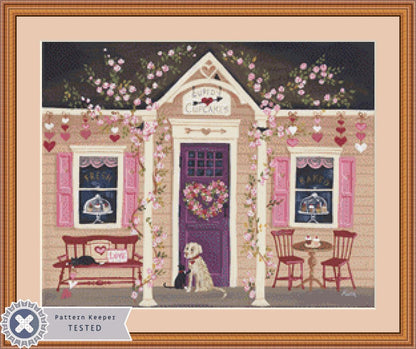 Cupid's Cupcakes (Small) counted cross stitch pattern by Kim Leo licensed by JMS Art Licensing