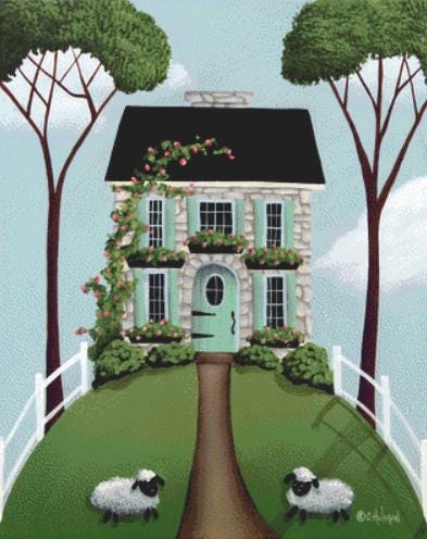 Brambleberry Cottage counted cross stitch pattern by Catherine Holman/Ansada Art Licensing Group, LLC