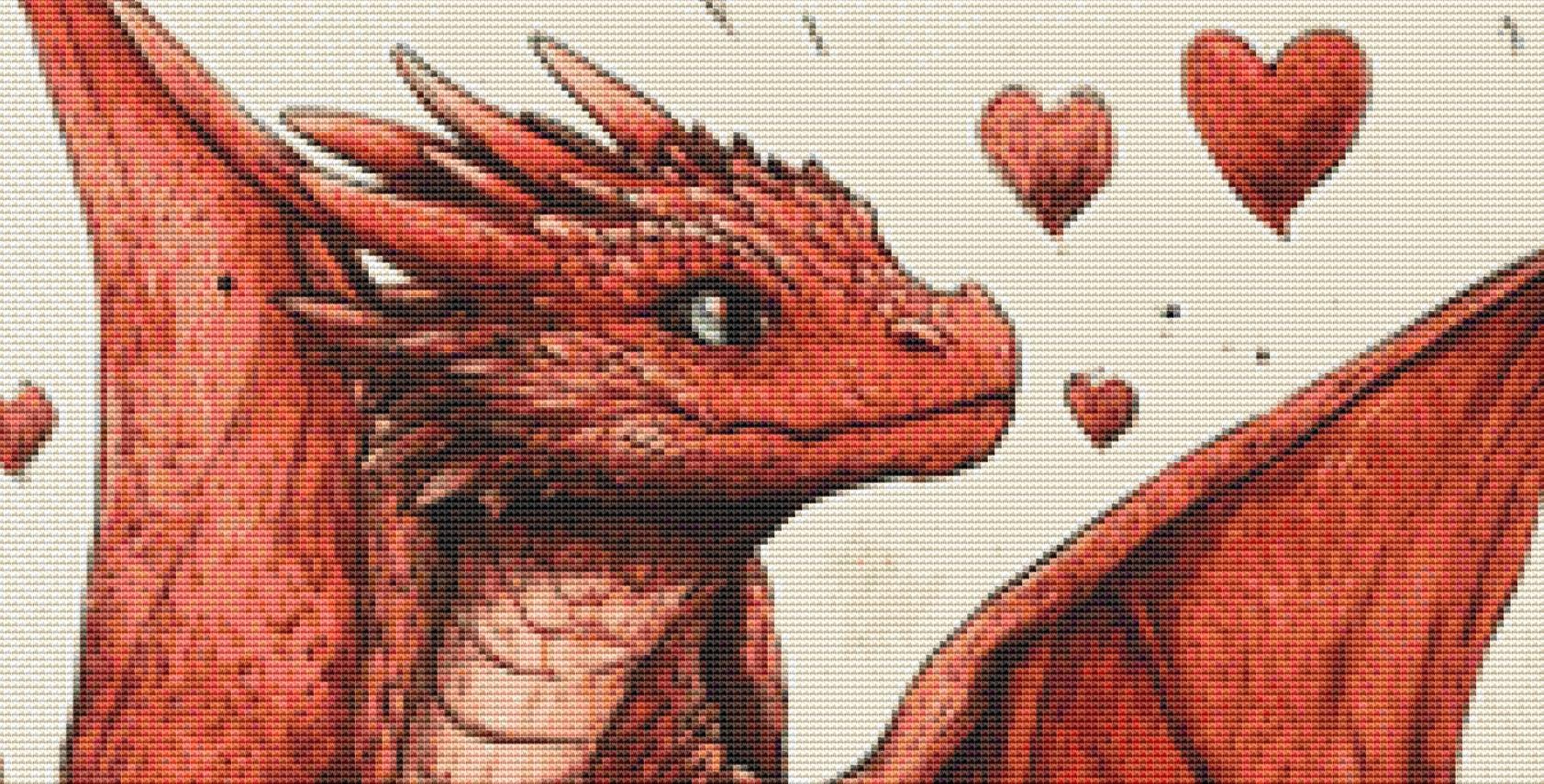 Dragon Hearts counted cross stitch pattern by Serr.Kai A Quill & Ink