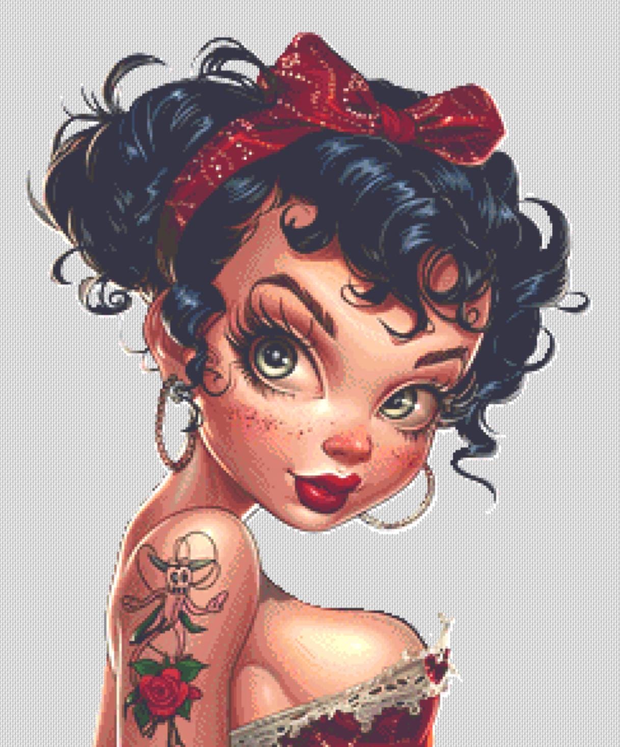 Pinup Betty No. 2 cross stitch pattern by Promptly Imagined