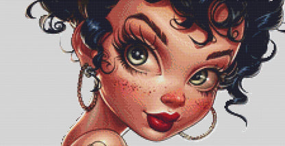 Pinup Betty No. 2 cross stitch pattern by Promptly Imagined