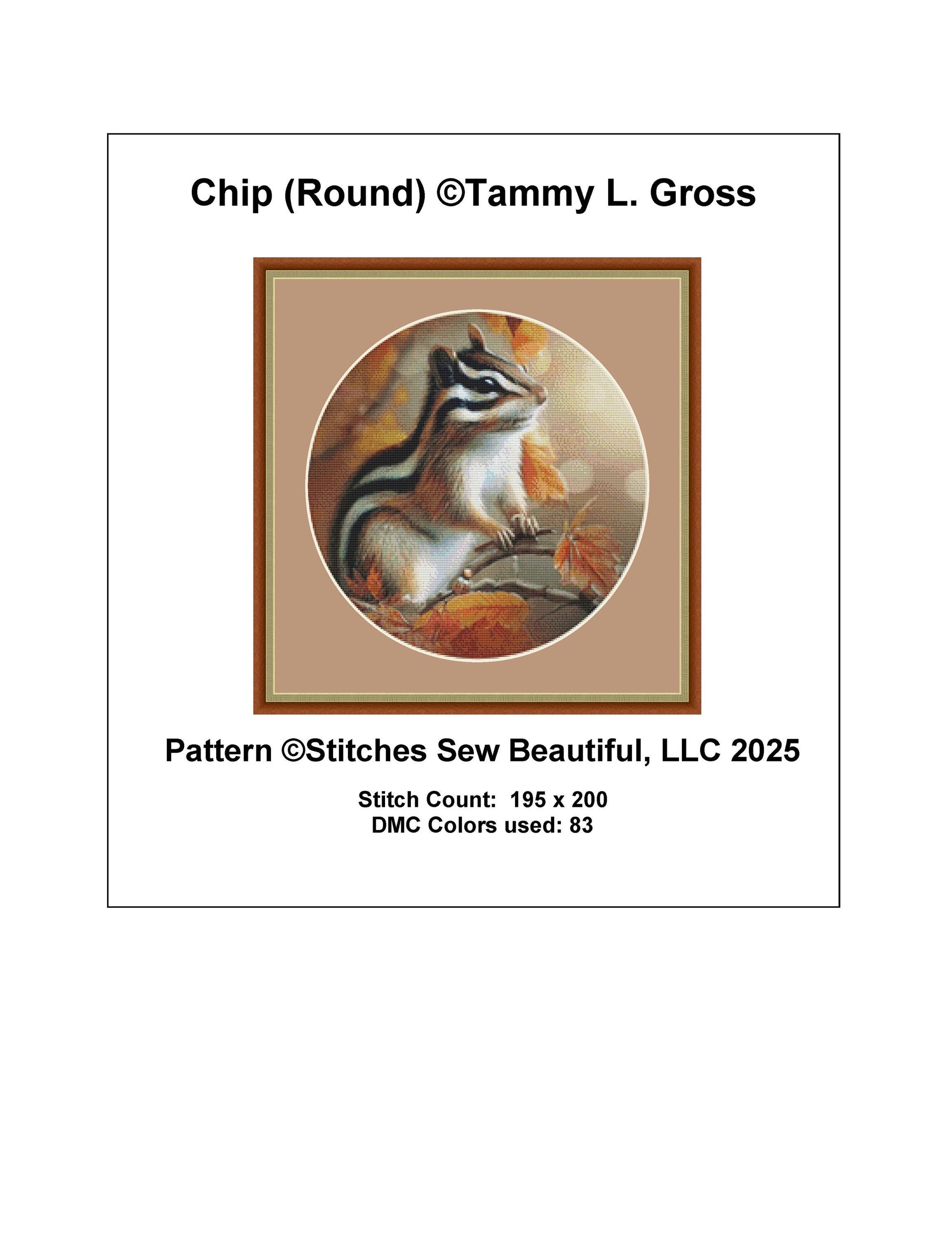 Chip (Round) counted cross stitch pattern by  Tammy L. Gross