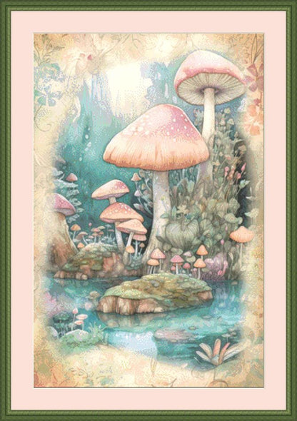 Spring Mushrooms counted cross stitch pattern by LianaScrap
