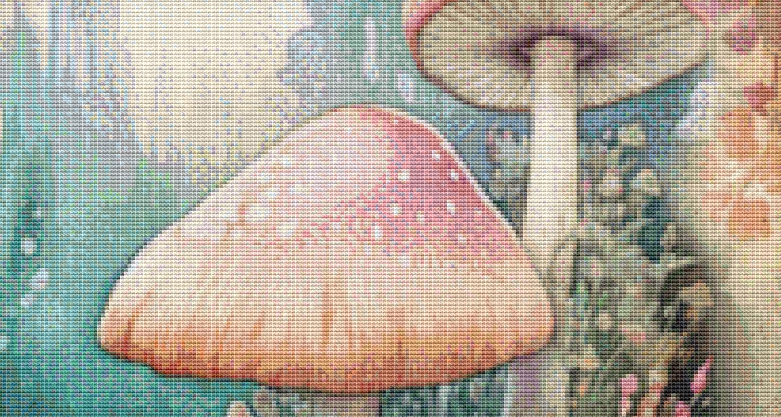 Spring Mushrooms counted cross stitch pattern by LianaScrap