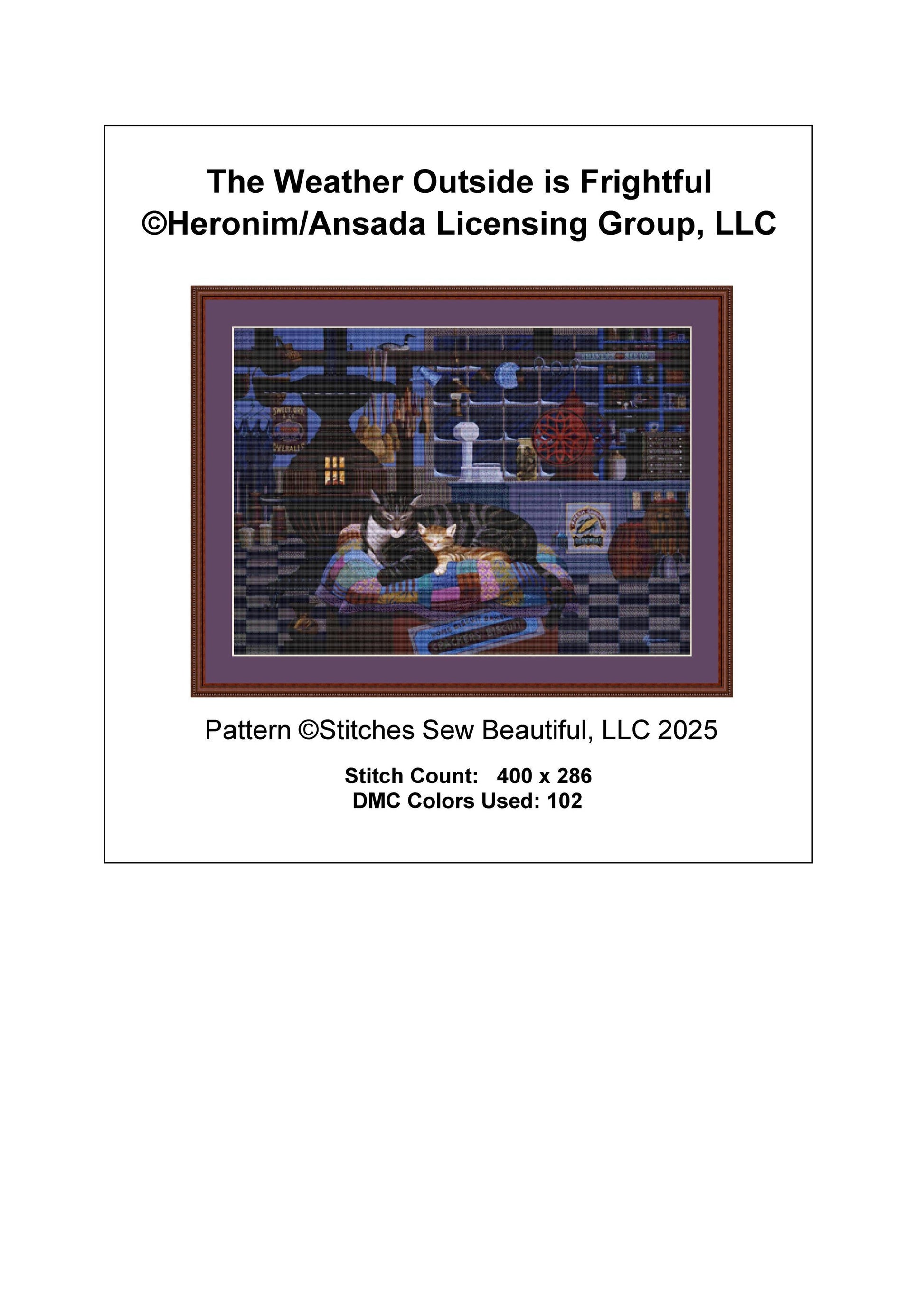 The Weather Outside is Frightful counted cross stitch pattern by Heronim/Ansada Art Licensing Group, LLC