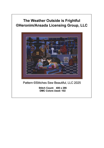 The Weather Outside is Frightful counted cross stitch pattern by Heronim/Ansada Art Licensing Group, LLC