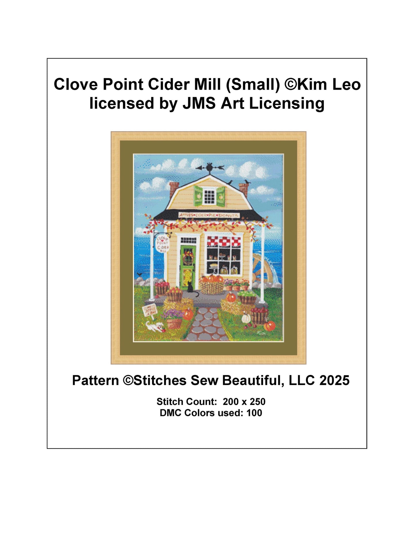 Clove Point Cider Mill (Small) counted cross stitch pattern by Kim Leo licensed by JMS Art Licensing