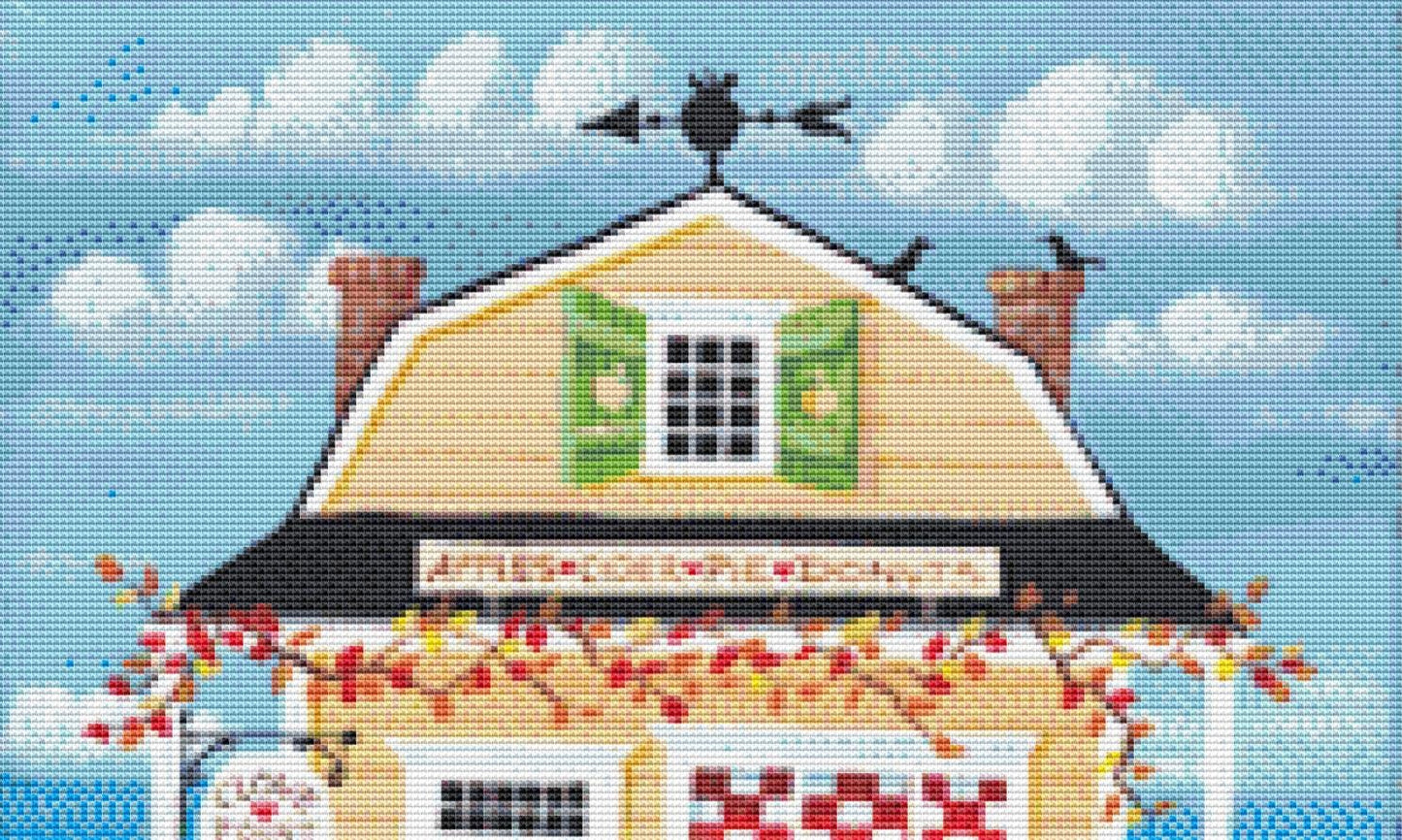 Clove Point Cider Mill (Small) counted cross stitch pattern by Kim Leo licensed by JMS Art Licensing