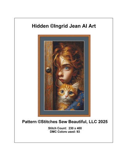 Hidden counted cross stitch pattern by Ingrid Jean AI Art