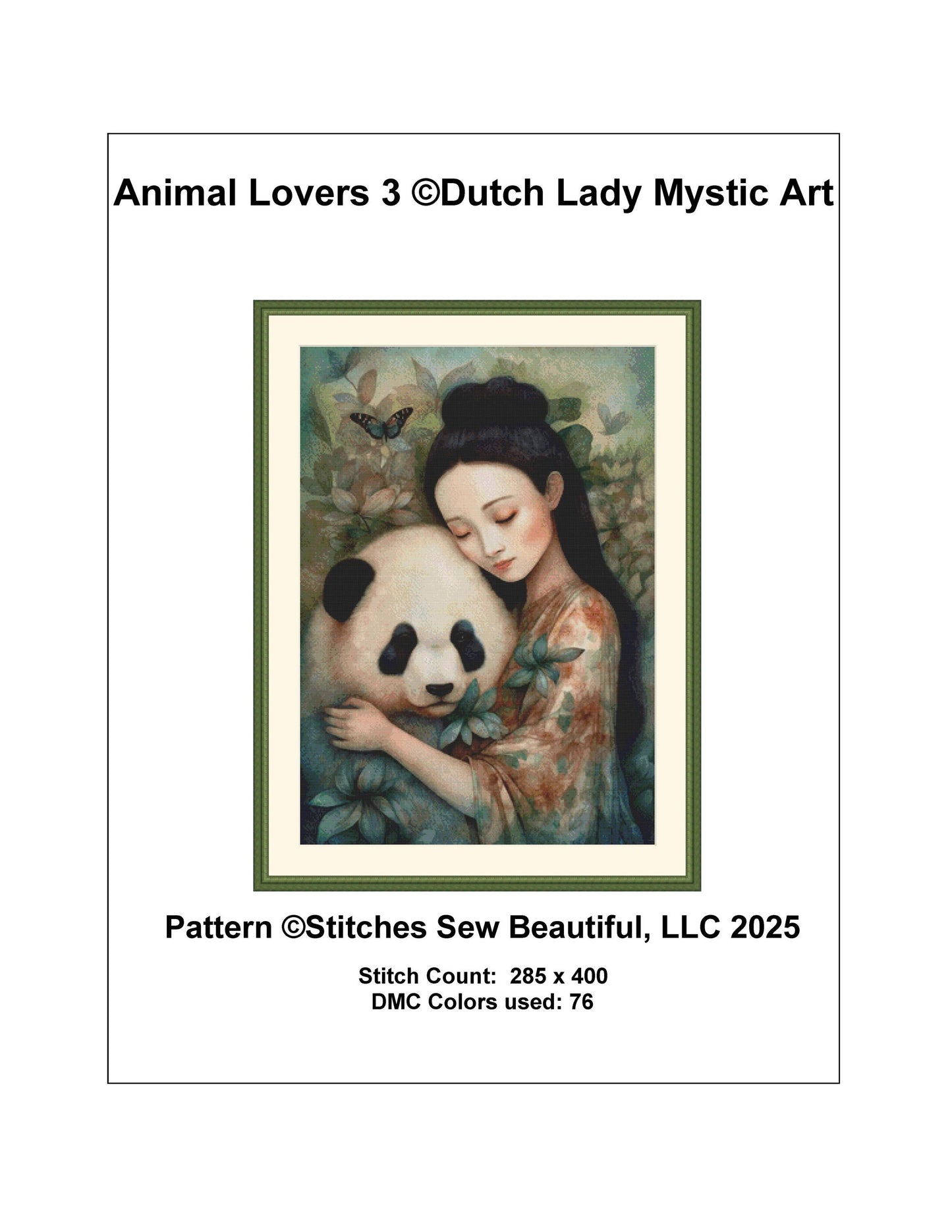 Animal Lovers 3 counted cross stitch pattern by Dutch Lady Mystic Art