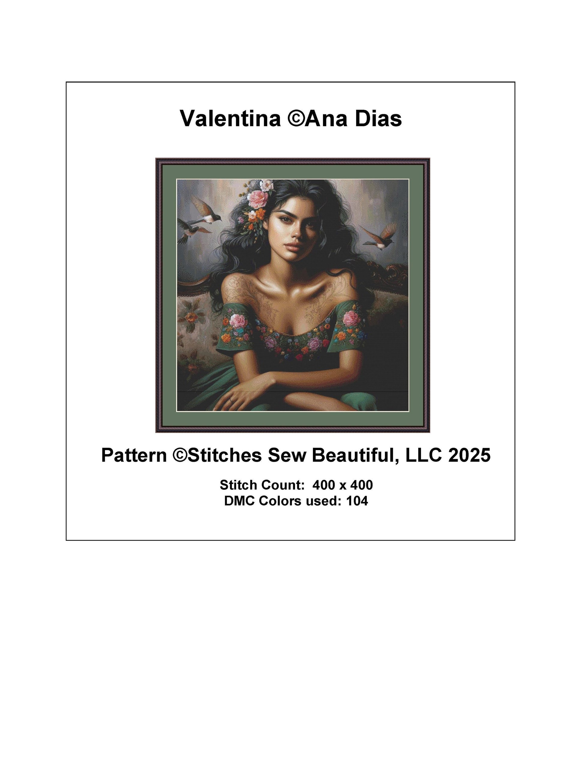 Valentina counted cross stitch pattern by Ana Dias