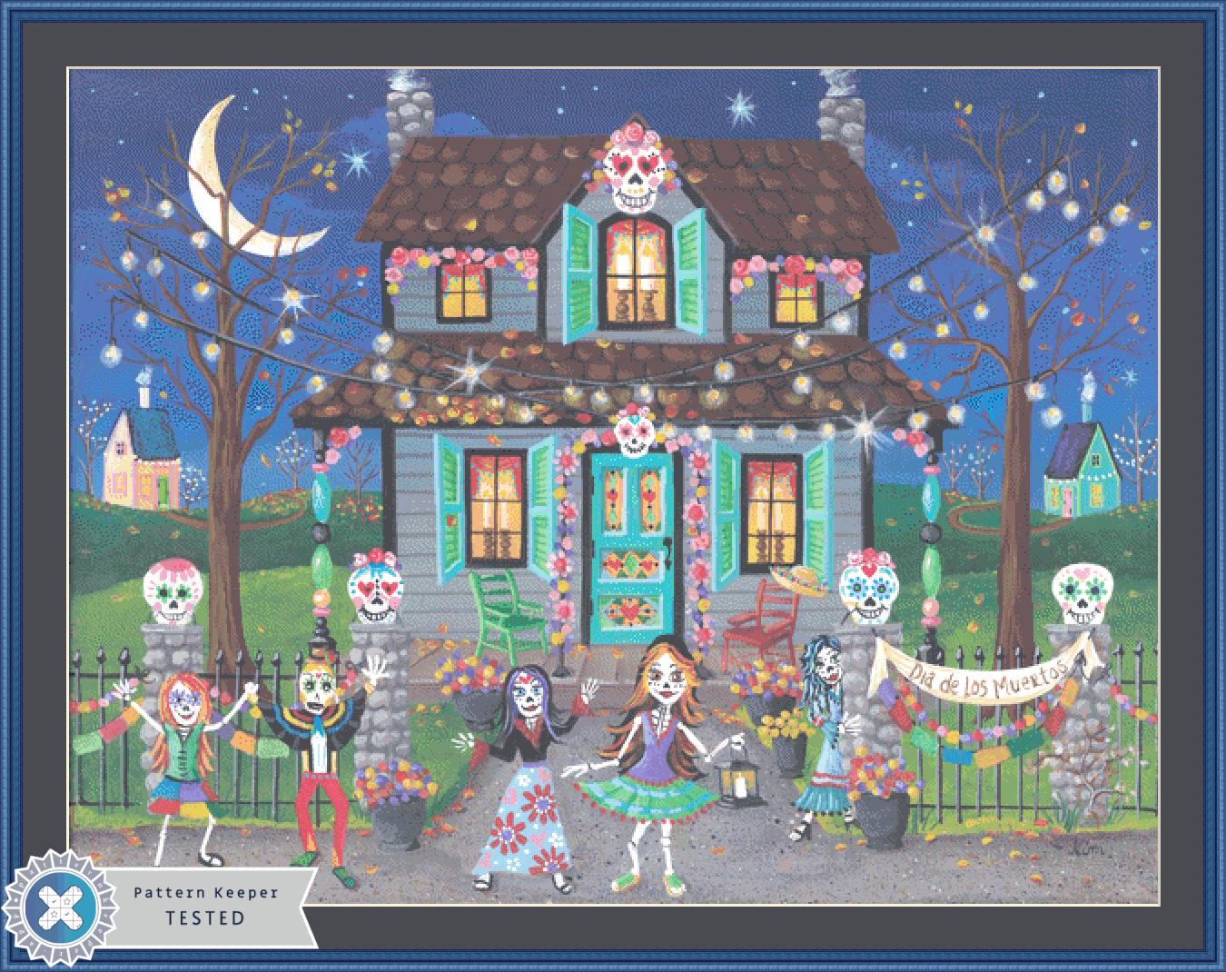 Day of the Dead (Max Size/Color) counted cross stitch pattern by Kim Leo licensed by JMS Art Licensing