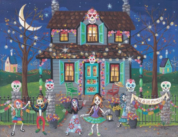 Day of the Dead (Max Size/Color) counted cross stitch pattern by Kim Leo licensed by JMS Art Licensing