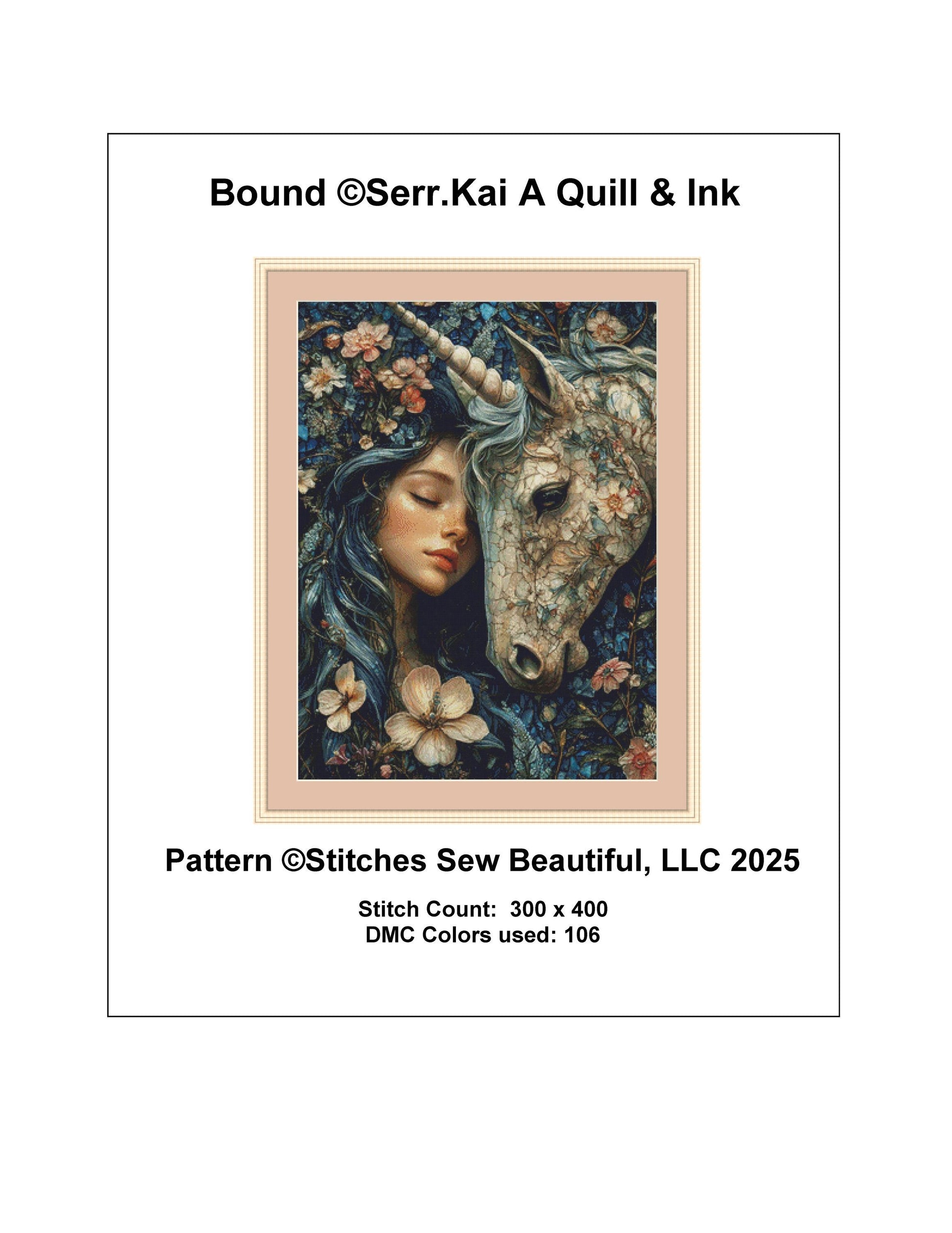 Bound counted cross stitch pattern by Serr.Kai A Quill & Ink